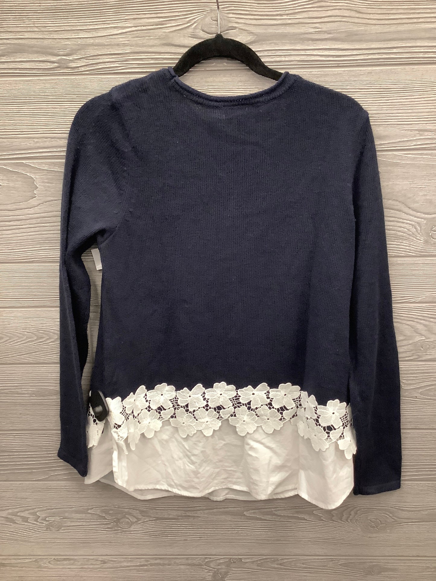 Top Long Sleeve By Ab Studio In Blue, Size: M