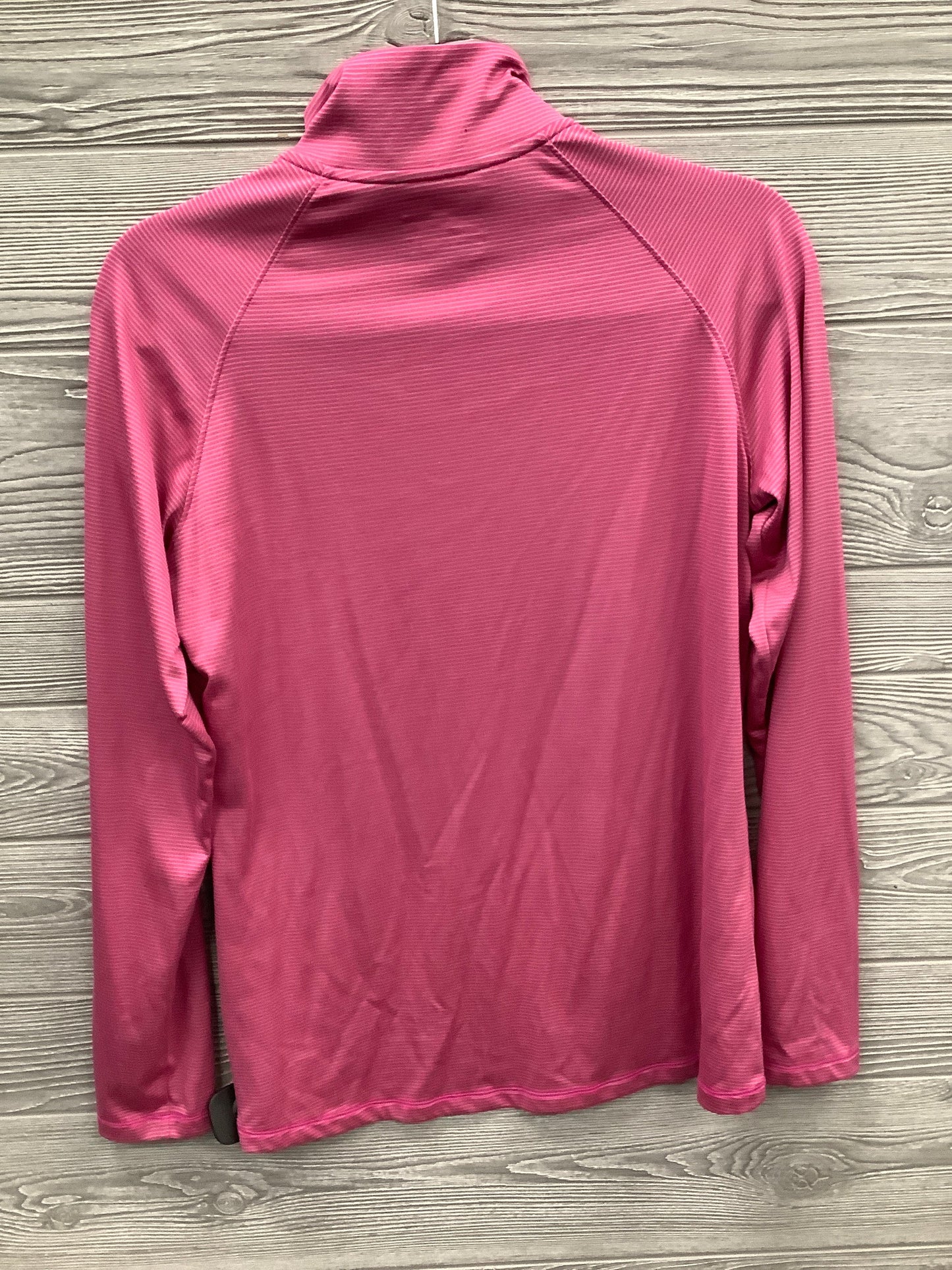 Athletic Top Long Sleeve Collar By Under Armour In Pink, Size: S