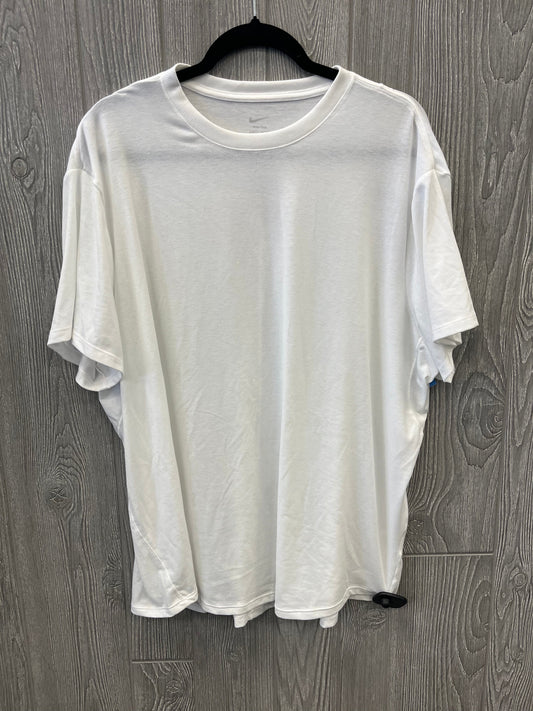 Athletic Top Short Sleeve By Nike In White, Size: Xl