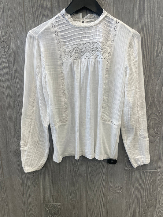 Top Long Sleeve By Lucky Brand In White, Size: Xs