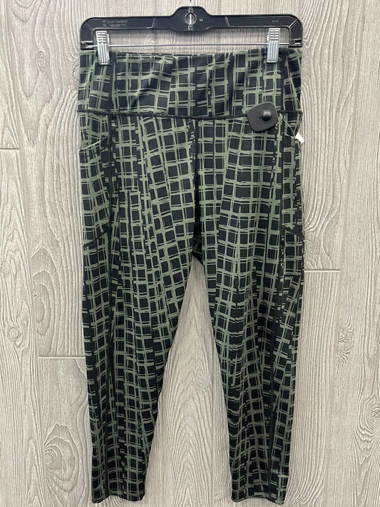 Athletic Leggings By Calvin Klein In Green, Size: L