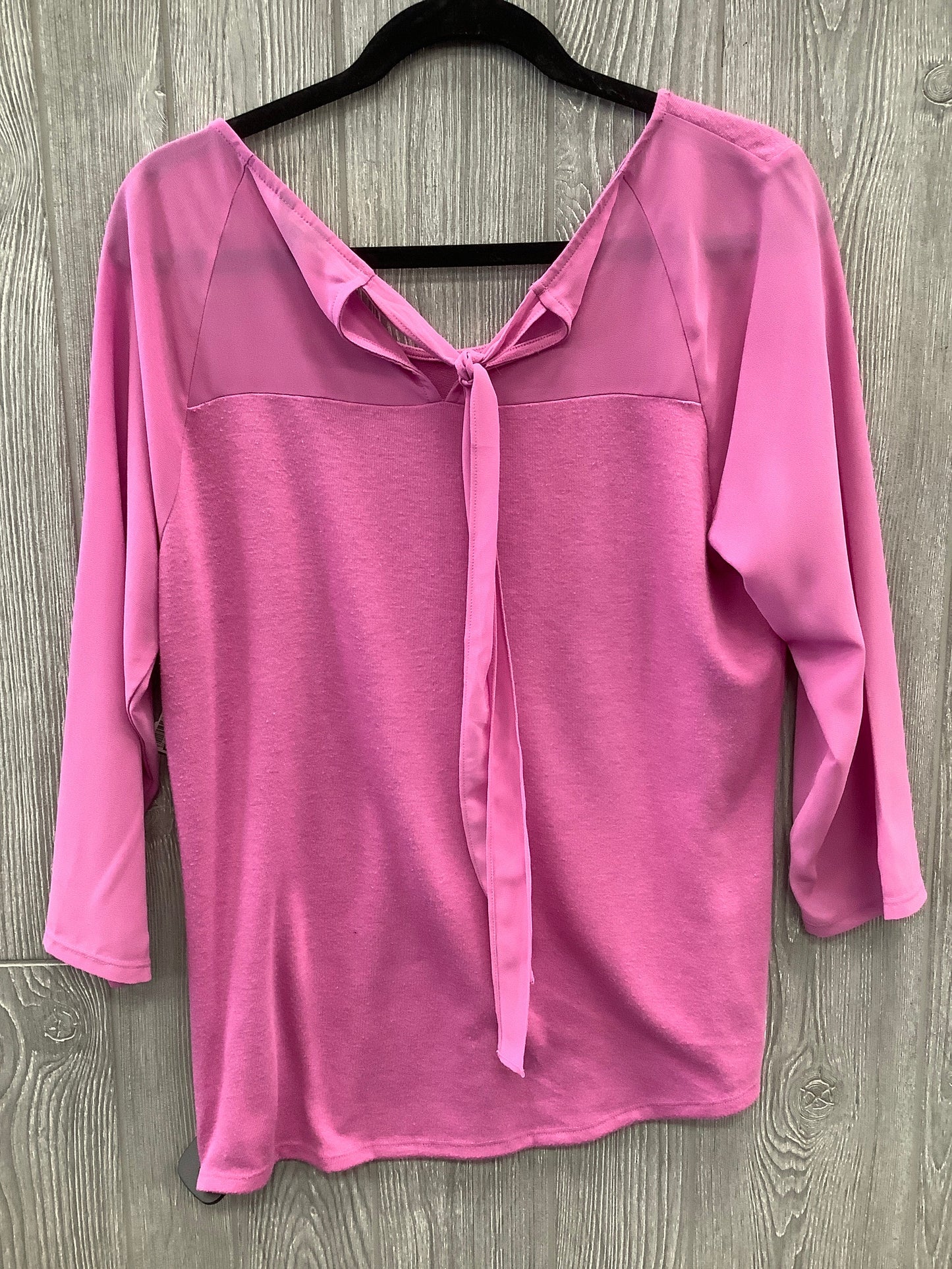 Top Long Sleeve By Ann Taylor In Pink, Size: L