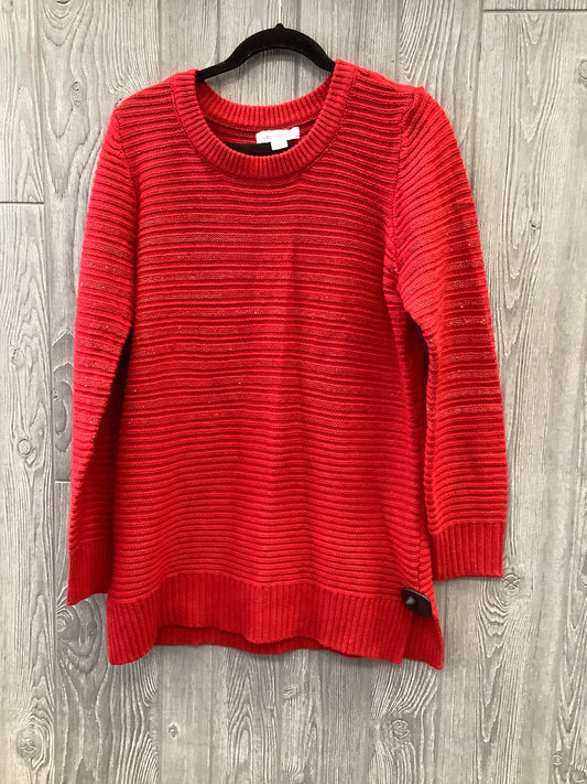 Sweater By Liz Claiborne In Red, Size: L