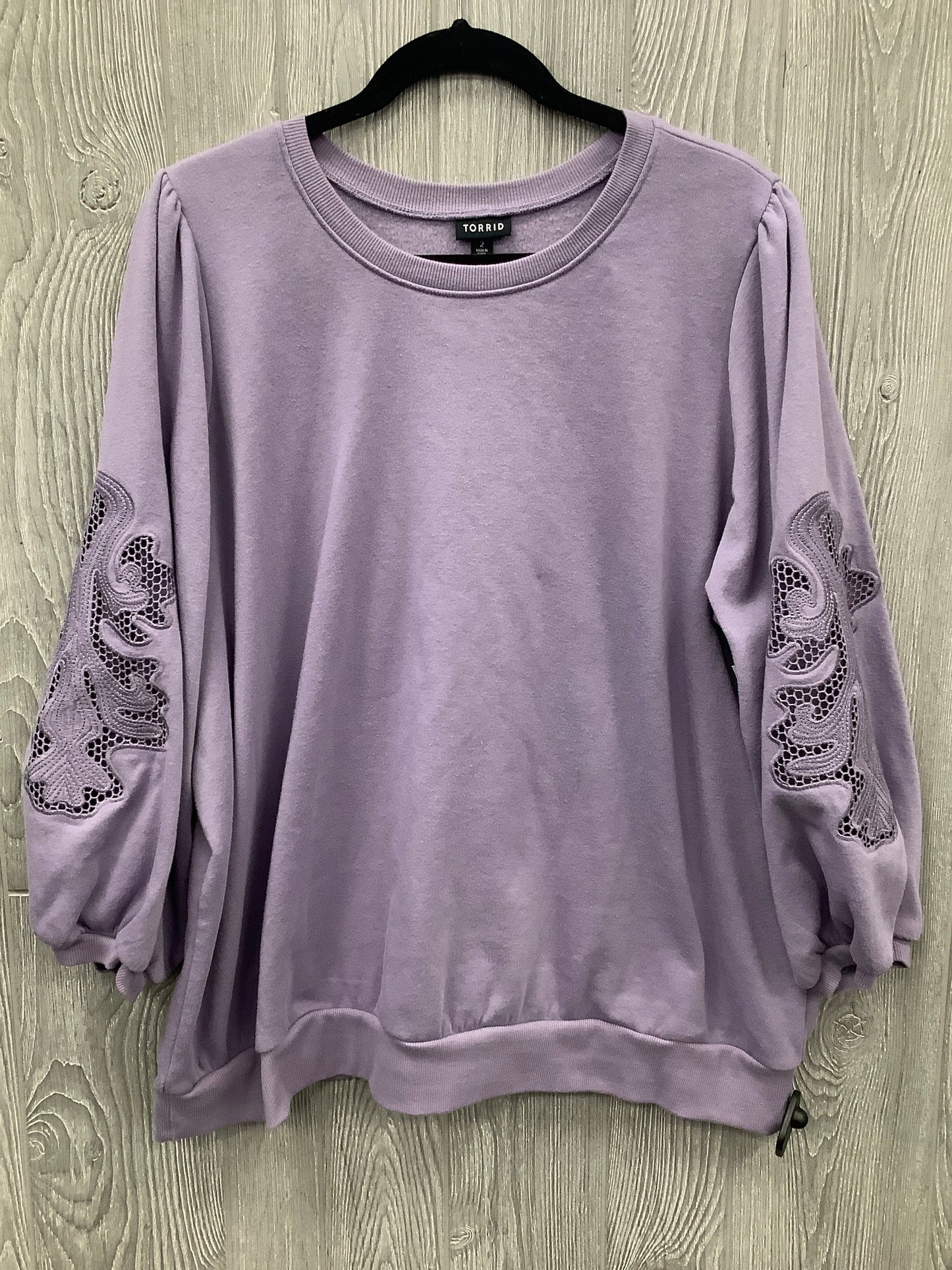 Top Long Sleeve By Torrid In Purple, Size: 2x