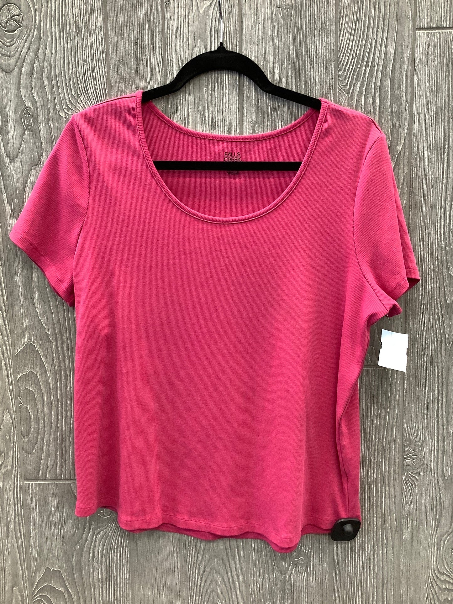 Top Short Sleeve By Falls Creek In Pink, Size: 1x