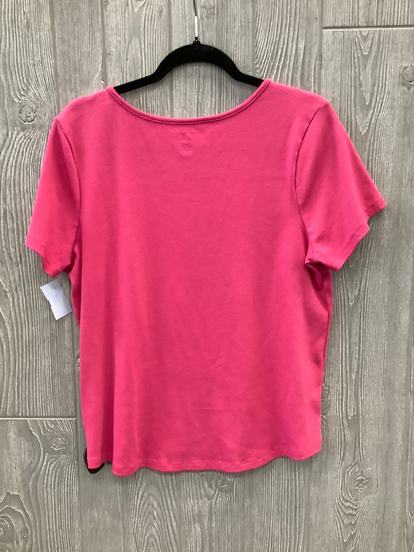 Top Short Sleeve By Falls Creek In Pink, Size: 1x