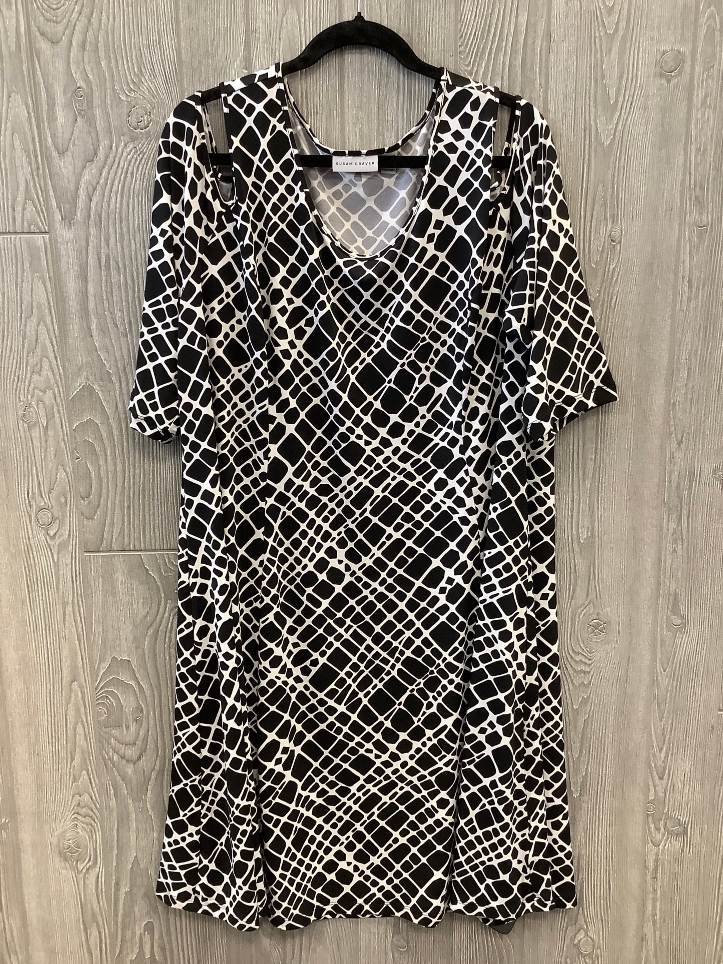 Dress Casual Midi By Susan Graver In Black, Size: 2x