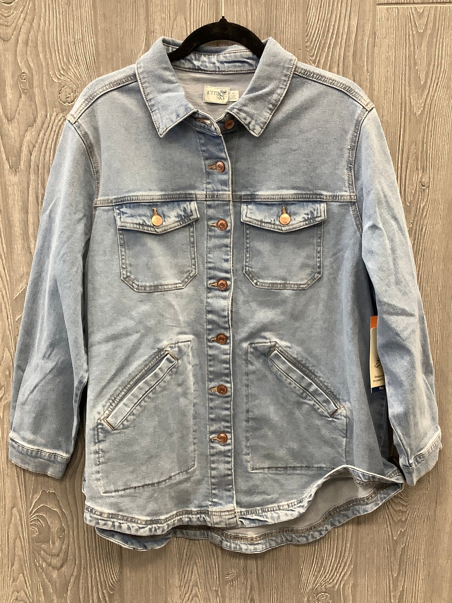 Jacket Denim By Terra & Sky In Blue, Size: Xl