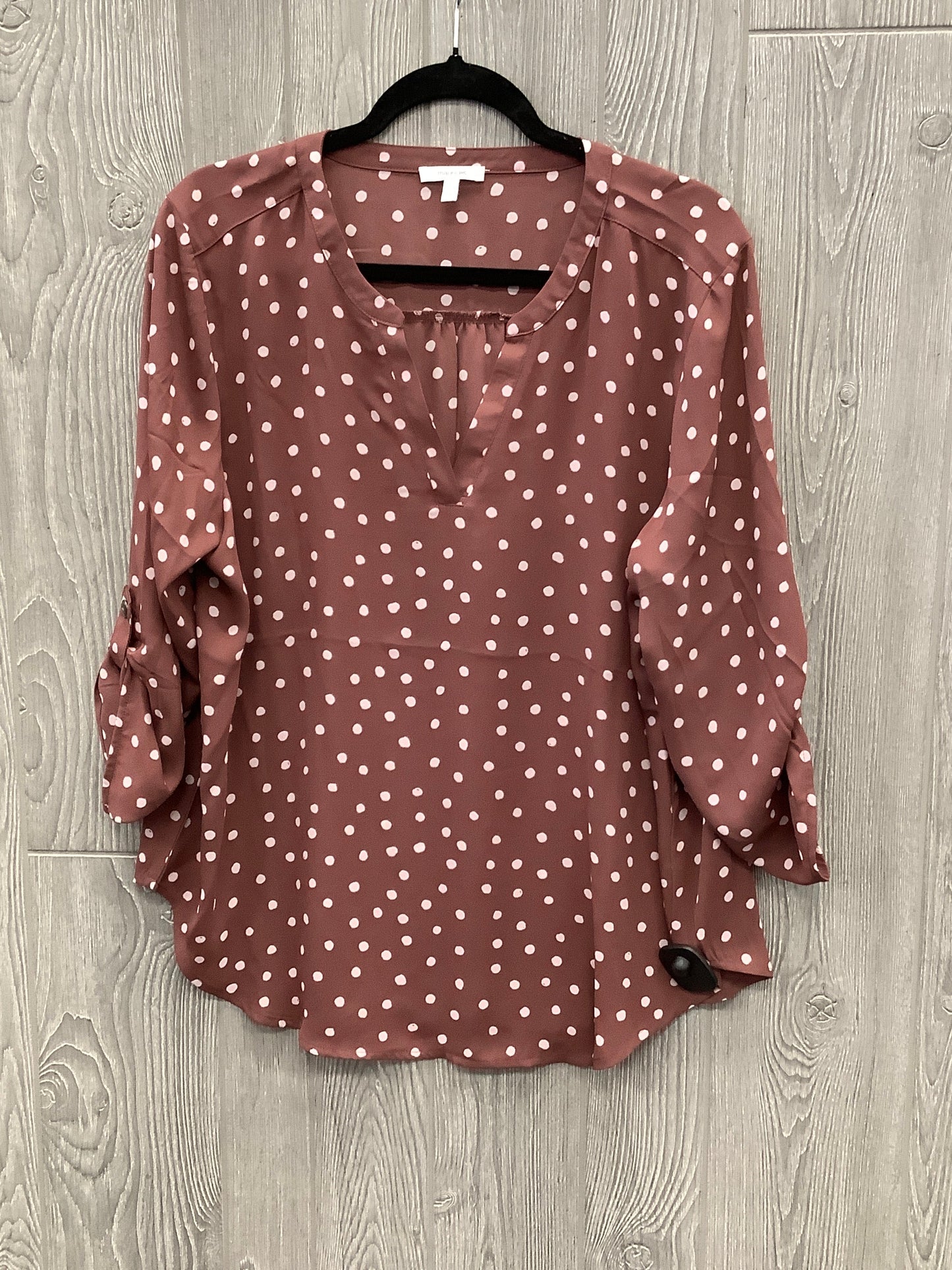 Top Long Sleeve By Maurices In Polkadot Pattern, Size: Xl