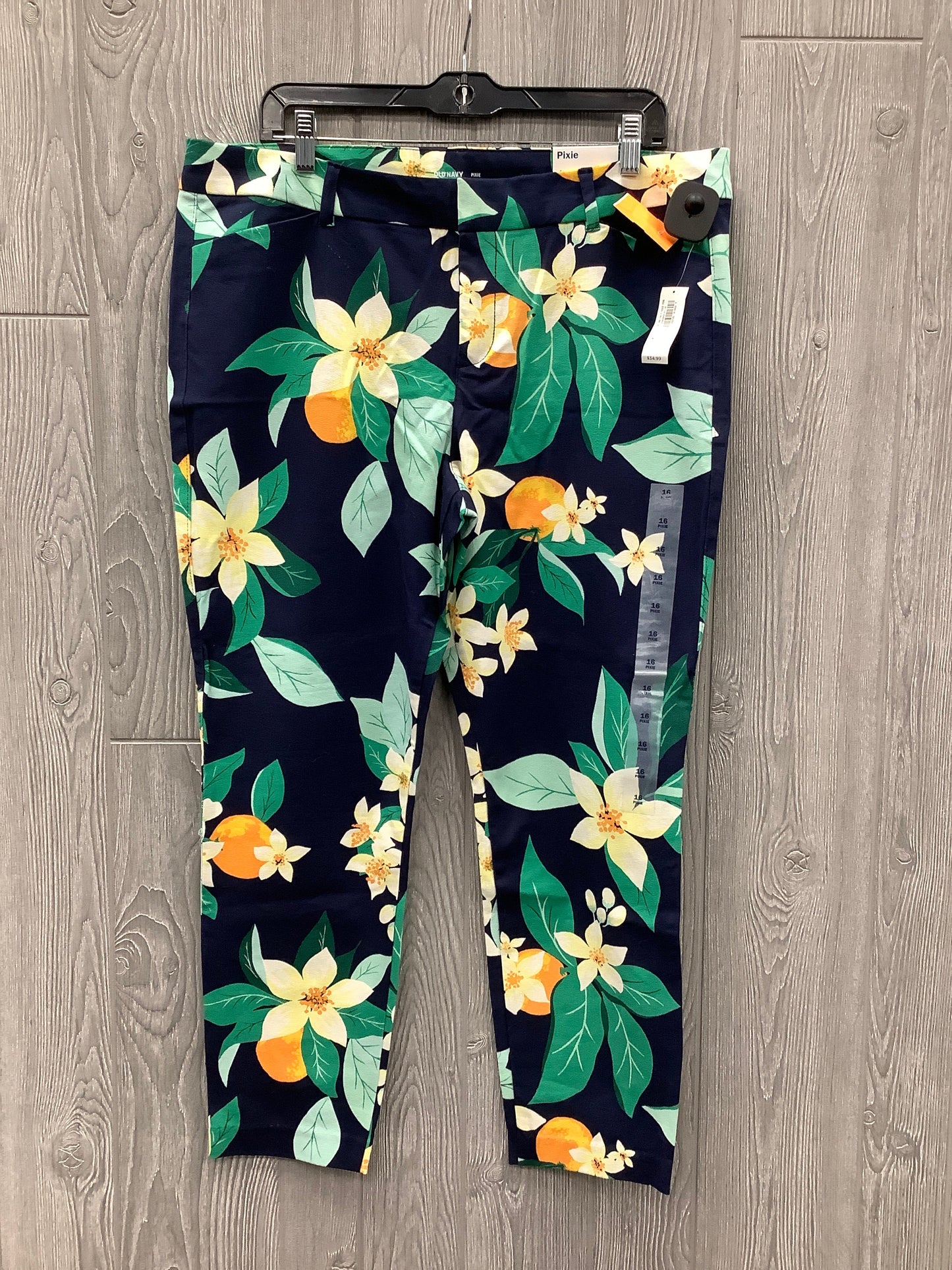 Jeans Straight By Old Navy In Floral Print, Size: 16