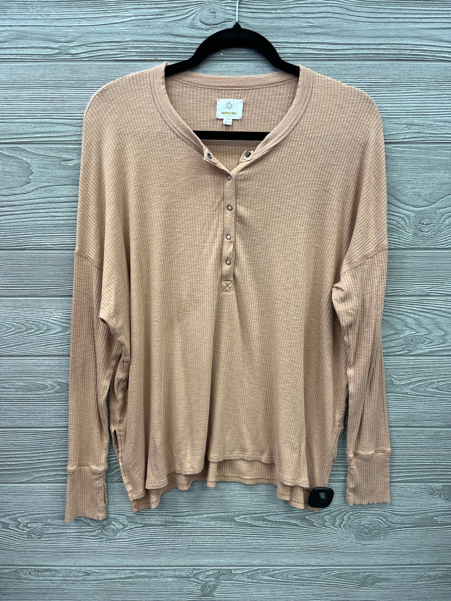 Top Long Sleeve By Aerie In Bronze, Size: M