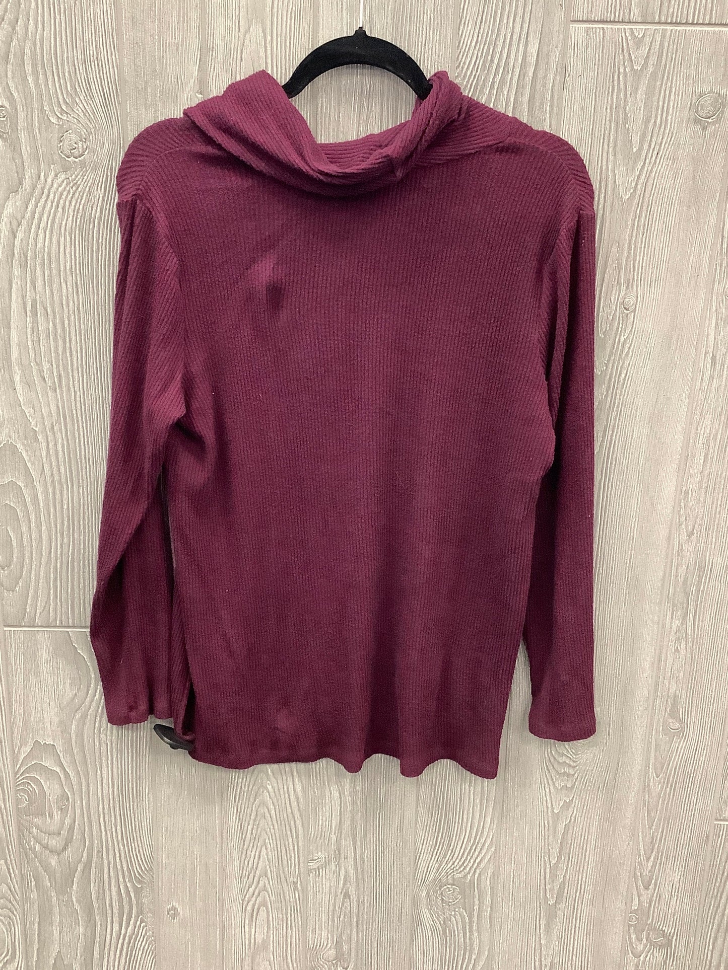 Top Long Sleeve By Agb In Purple, Size: L