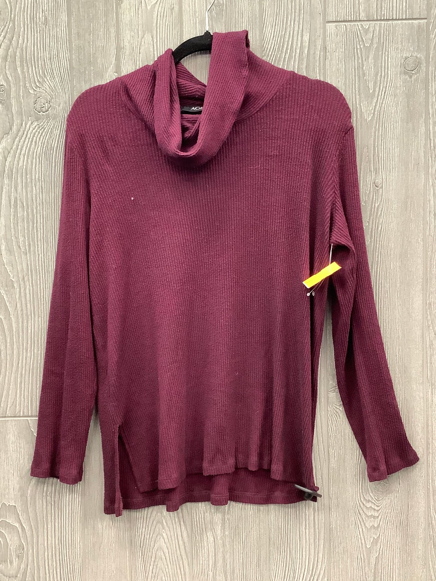 Top Long Sleeve By Agb In Purple, Size: L