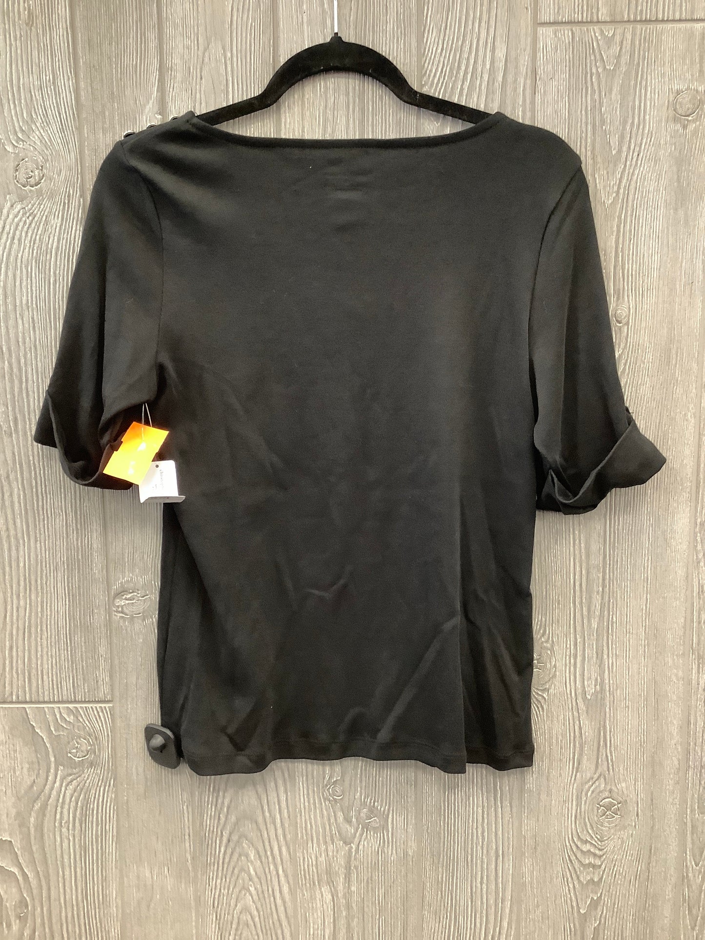 Top Short Sleeve By Christopher And Banks In Black, Size: S