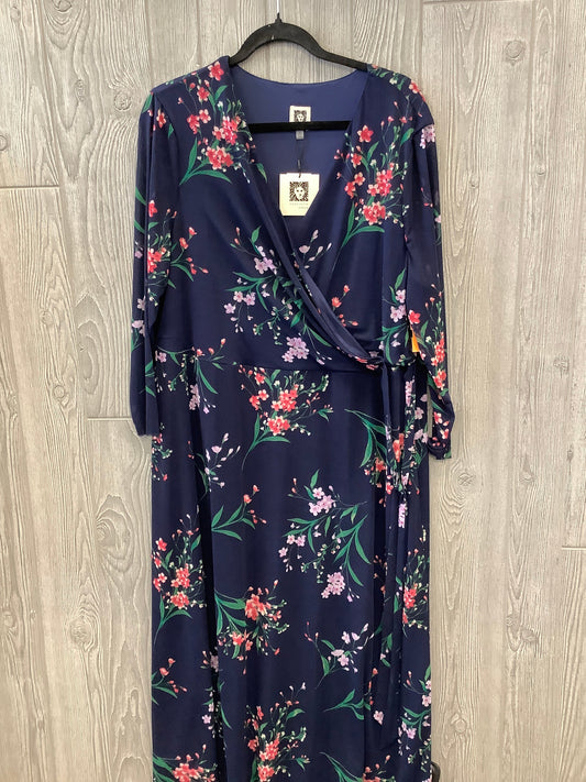 Dress Casual Midi By Anne Klein In Floral Print, Size: 2x