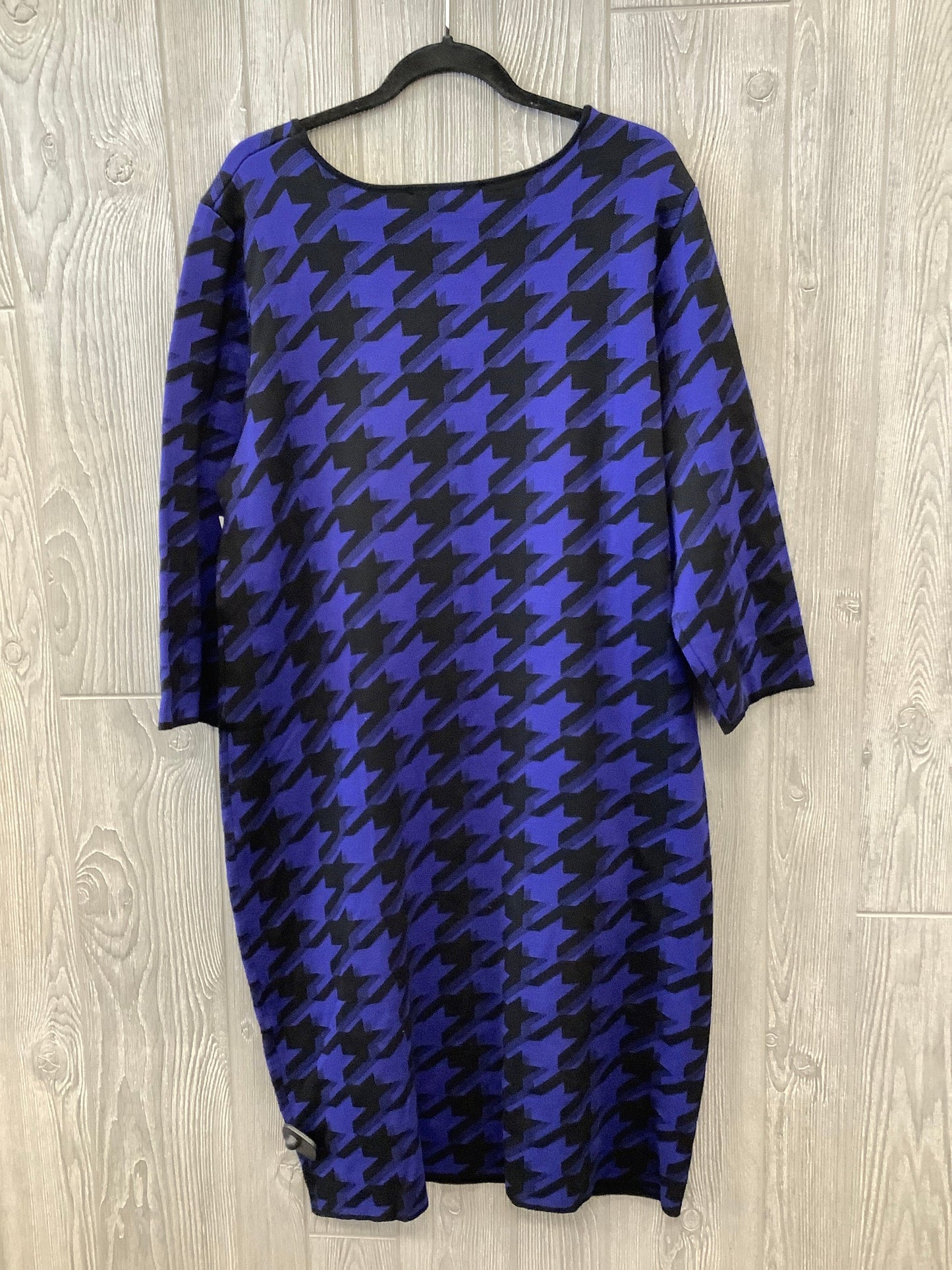 Dress Casual Midi By Chadwicks In Black & Blue, Size: Xl