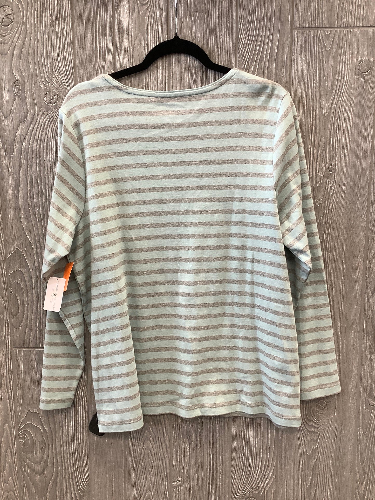 Top Long Sleeve By Cj Banks In Blue & Grey, Size: 1x