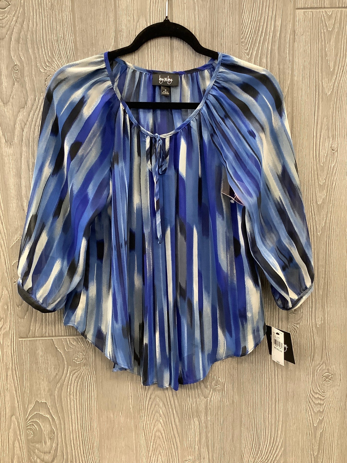 Top Long Sleeve By By & By In Blue, Size: M