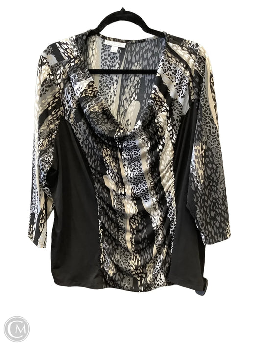 Top Long Sleeve By Dana Buchman In Black, Size: 2x