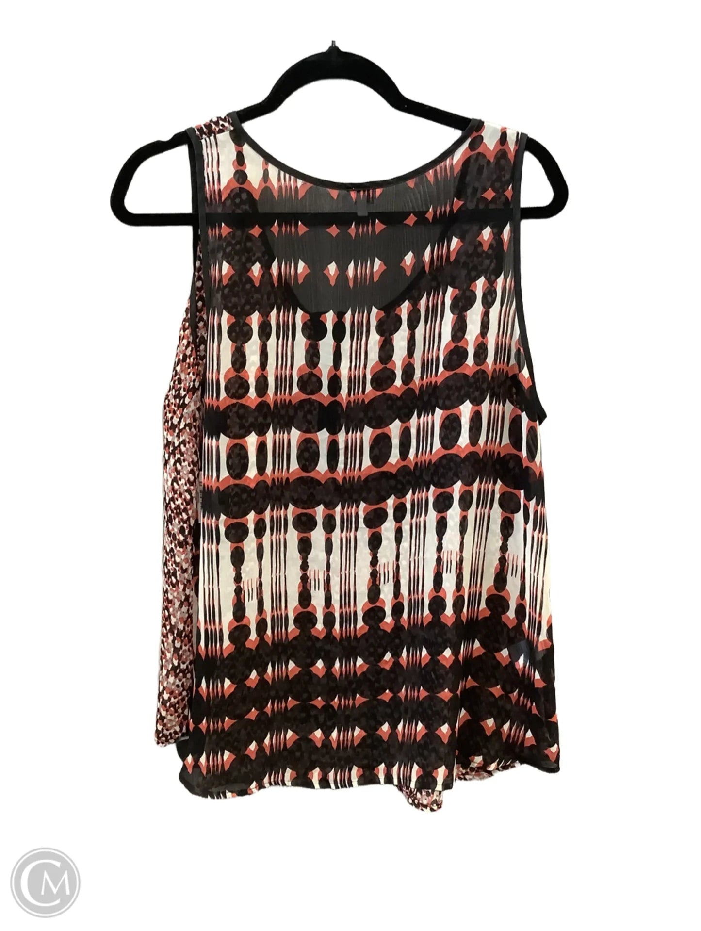 Top Sleeveless By Charming Charlie In Black & Orange, Size: L