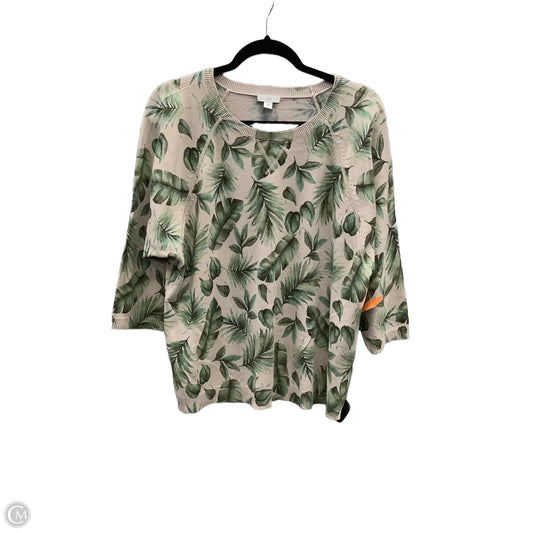 Top 3/4 Sleeve By J. Jill In Brown & Green, Size: M