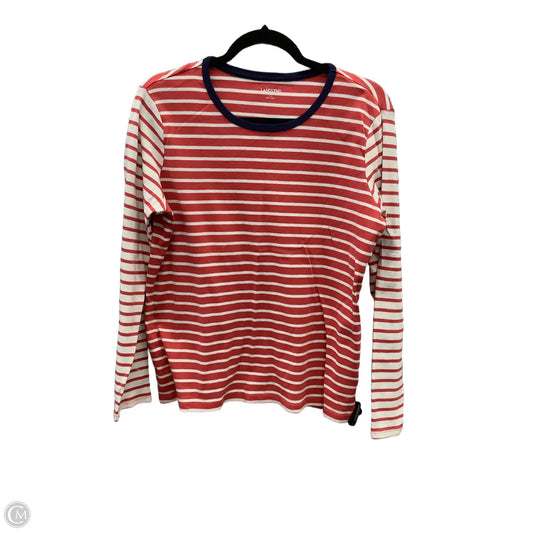 Top Long Sleeve By Lands End In Red & White, Size: Xl