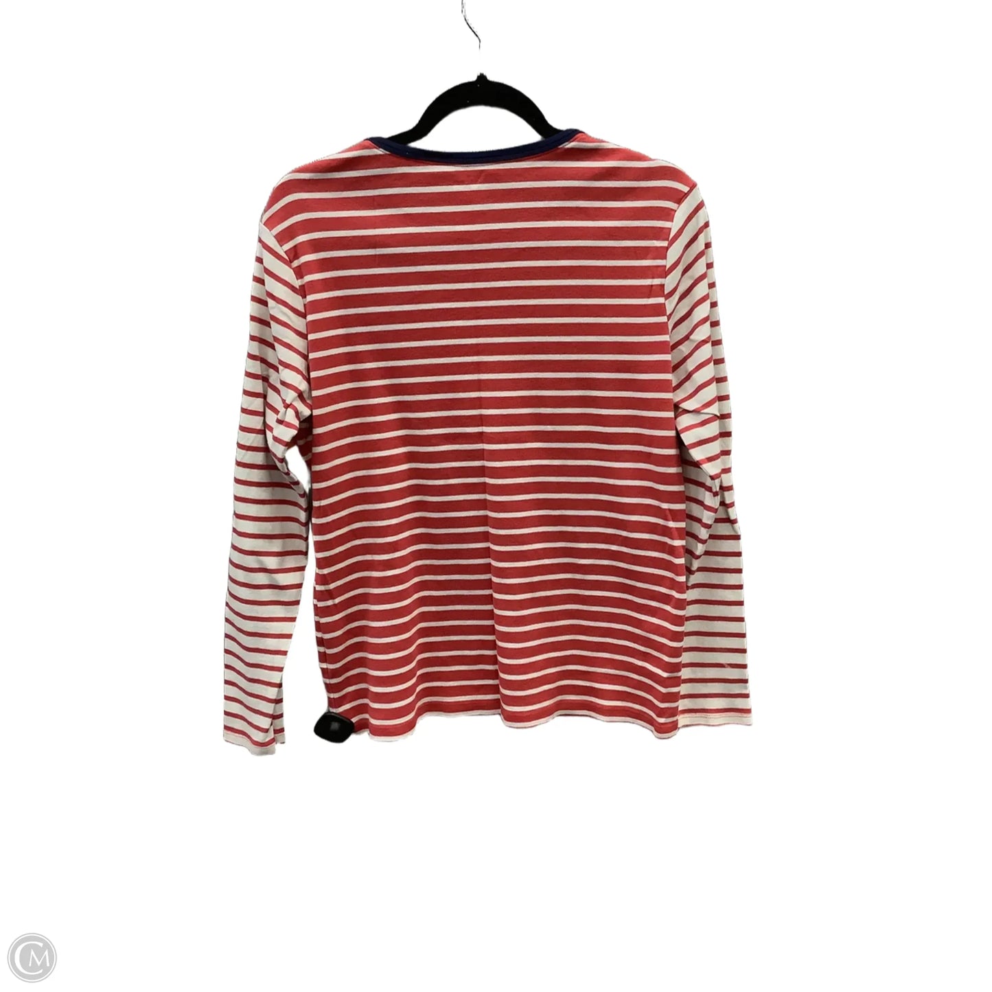 Top Long Sleeve By Lands End In Red & White, Size: Xl