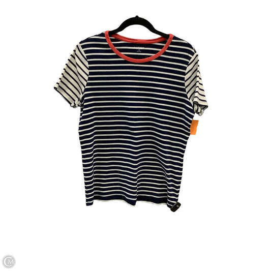 Top Short Sleeve By Lands End In Striped Pattern, Size: L