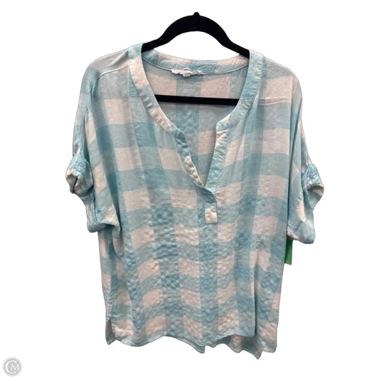 Top Short Sleeve By Jane And Delancey In Plaid Pattern, Size: Xl