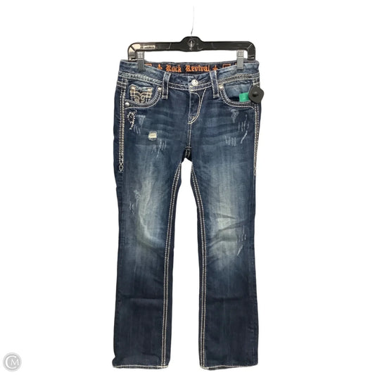 Jeans Boot Cut By Rock Revival In Blue Denim, Size: 4