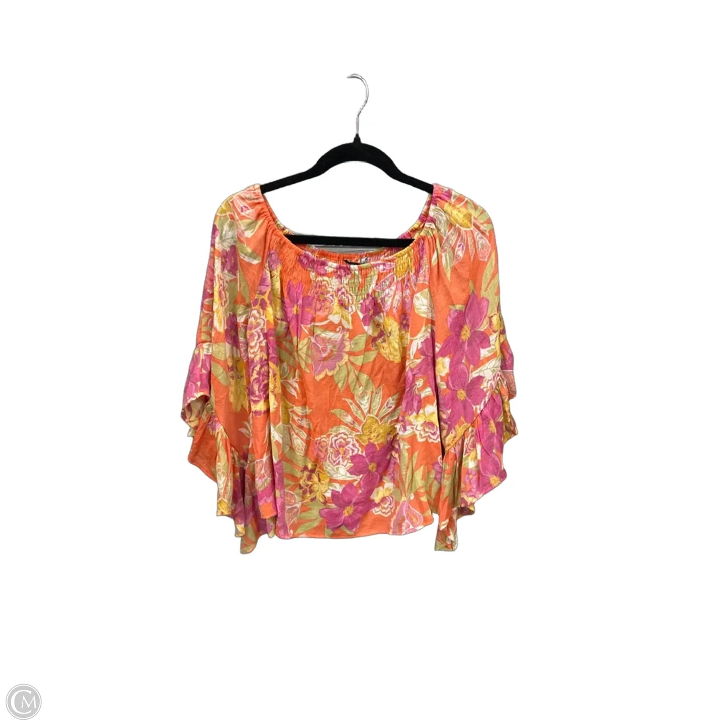 Blouse Long Sleeve By Unique Spectrum In Orange, Size: L