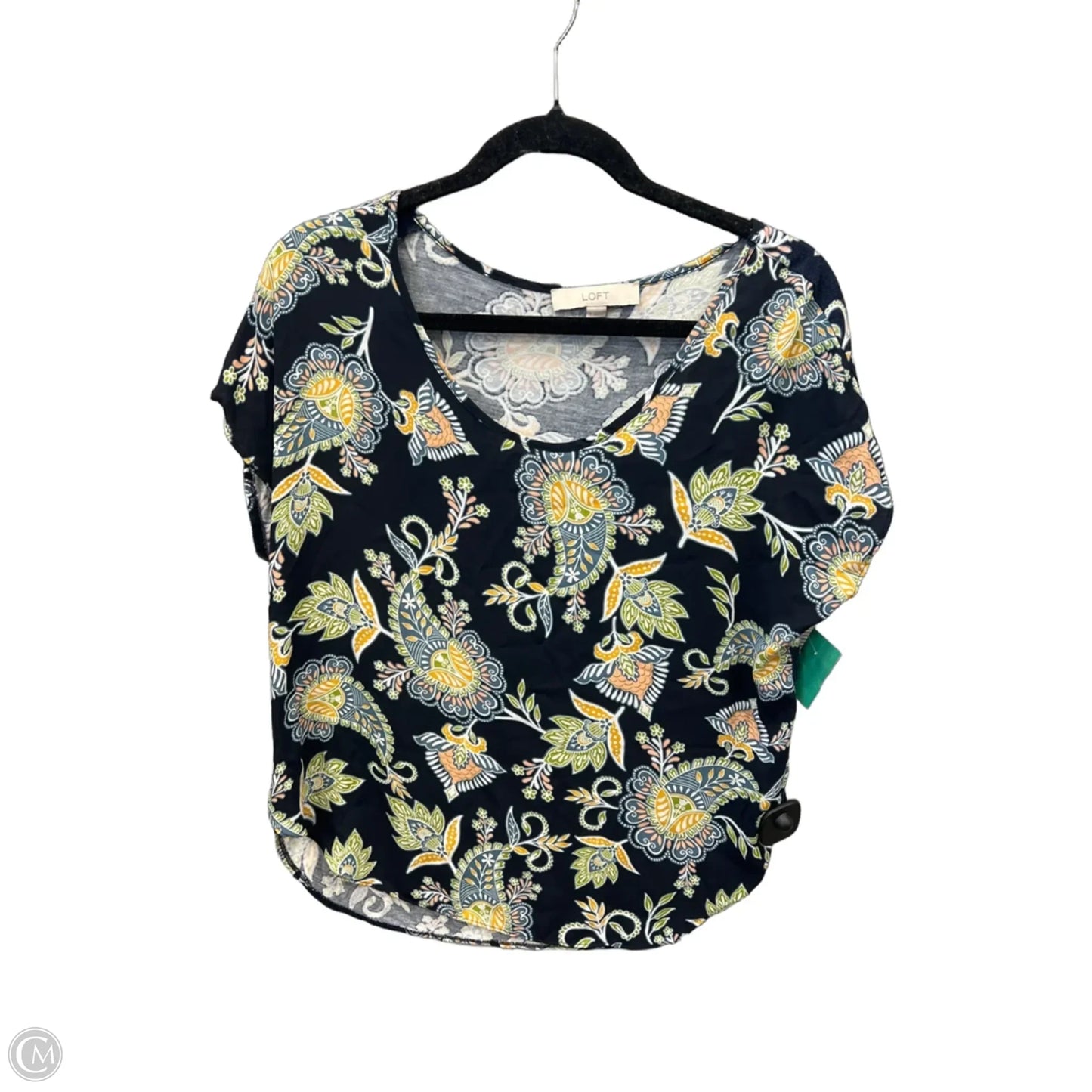 Top Short Sleeve By Loft In Paisley Print, Size: S