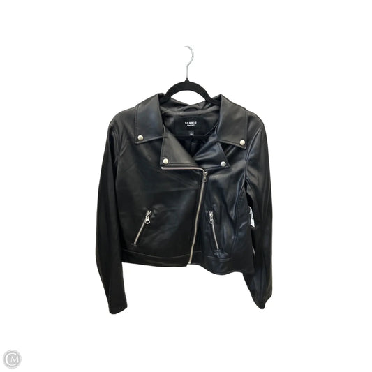Jacket Moto Leather By Torrid In Black, Size: 1x