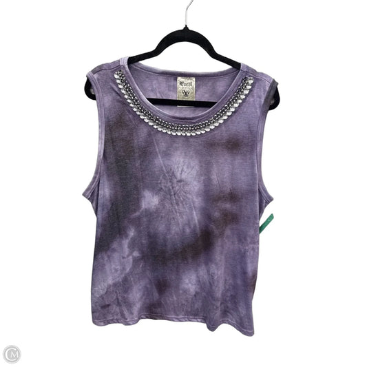 Top Sleeveless By Vocal In Purple, Size: 3x