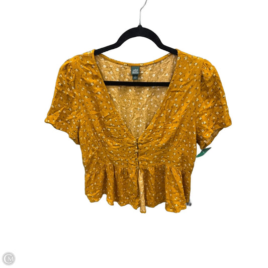 Top Short Sleeve By Wild Fable In Yellow, Size: Xl