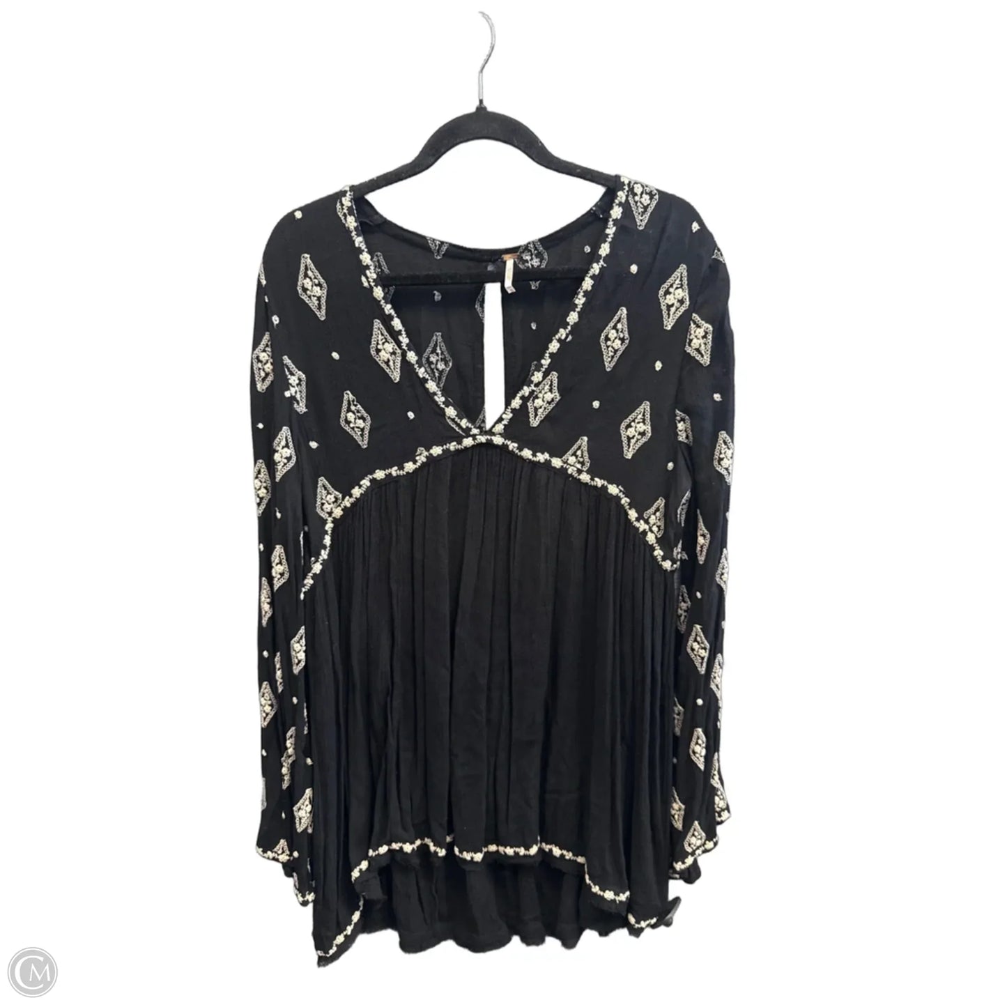 Tunic Long Sleeve By Free People In Black, Size: M