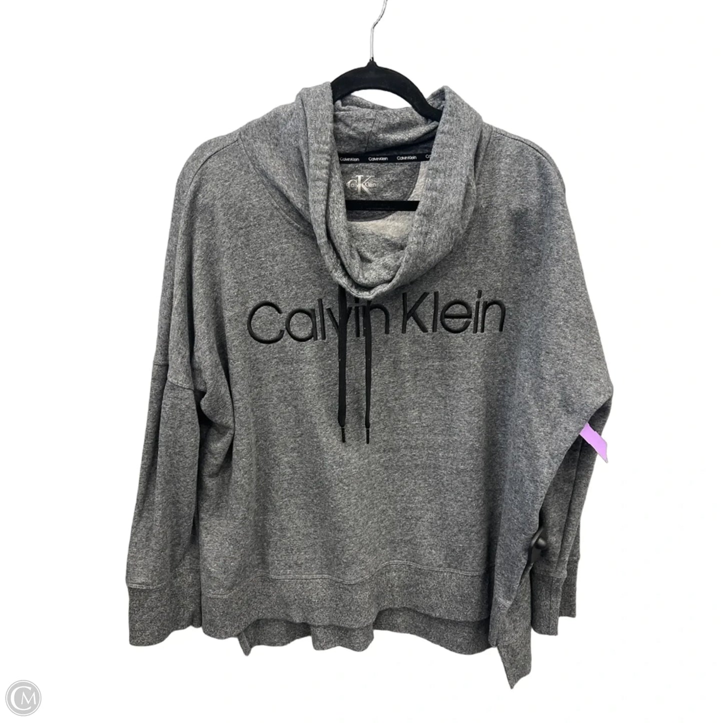 Sweatshirt Collar By Calvin Klein In Grey, Size: Xxl