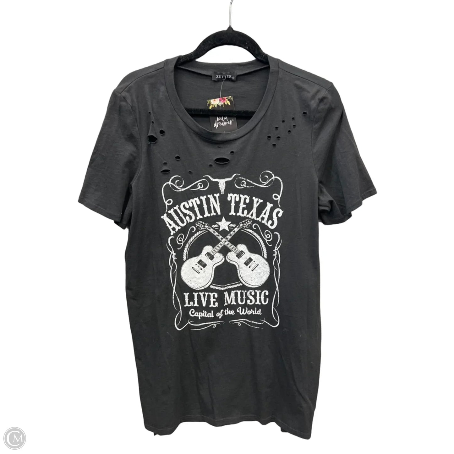 Top Short Sleeve By Clothes Mentor In Grey, Size: M