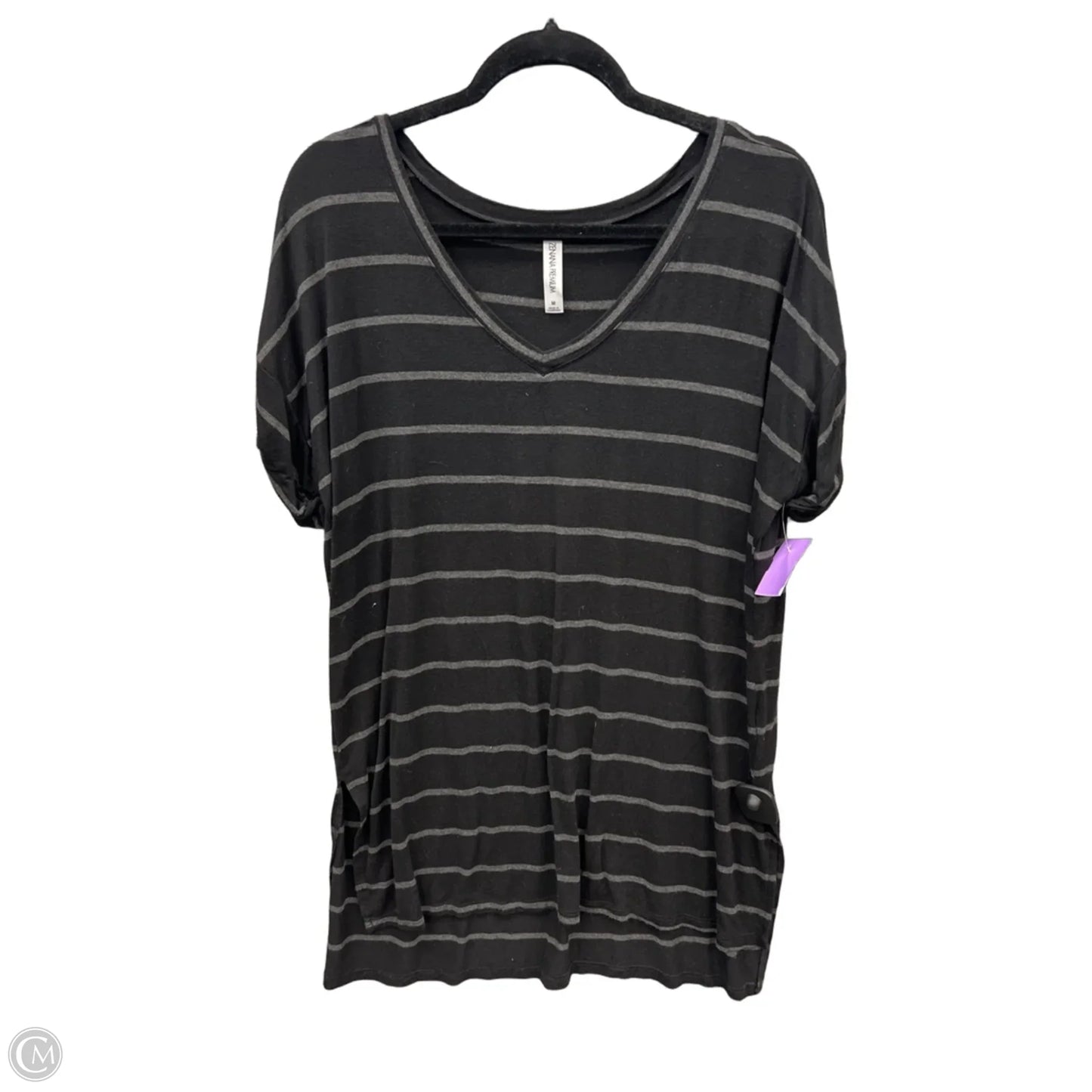 Top Short Sleeve By Zenana In Striped Pattern, Size: M