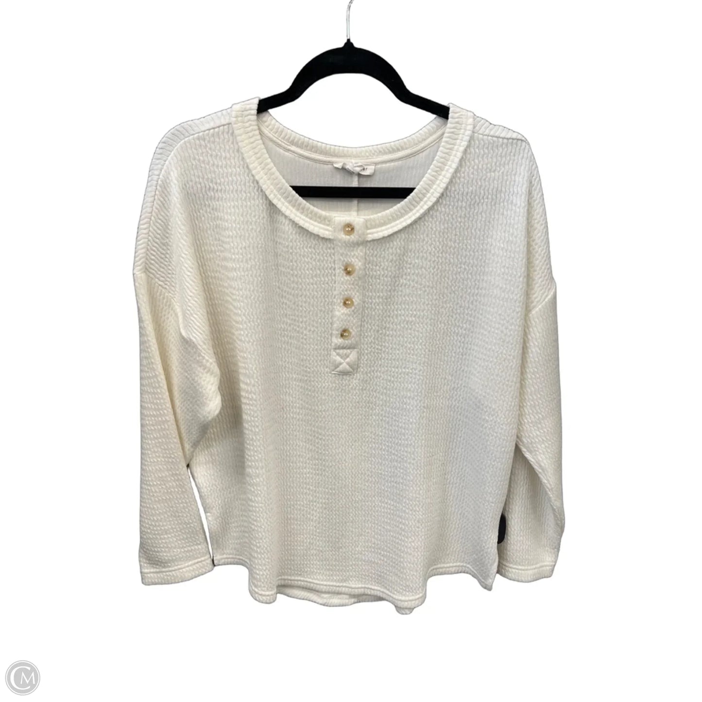 Top Long Sleeve By Blu Pepper In White, Size: M