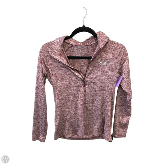 Athletic Top Long Sleeve Collar By Under Armour In Red, Size: S