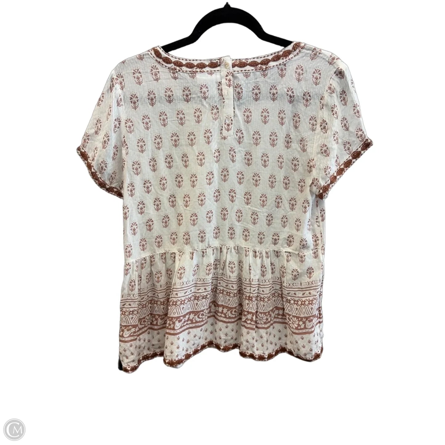 Top Short Sleeve By Sigrid Olsen In Cream, Size: S