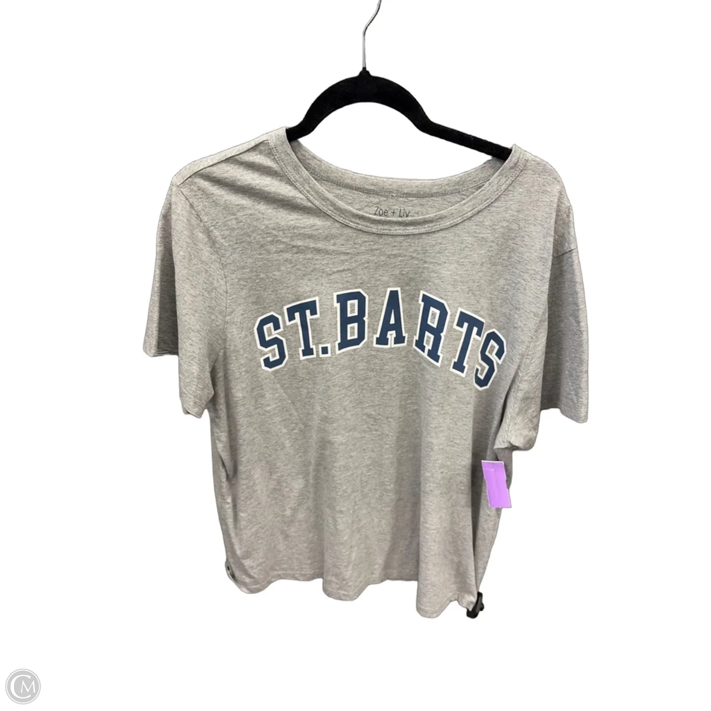 Top Short Sleeve By Zoe And Liv In Grey, Size: Xxl