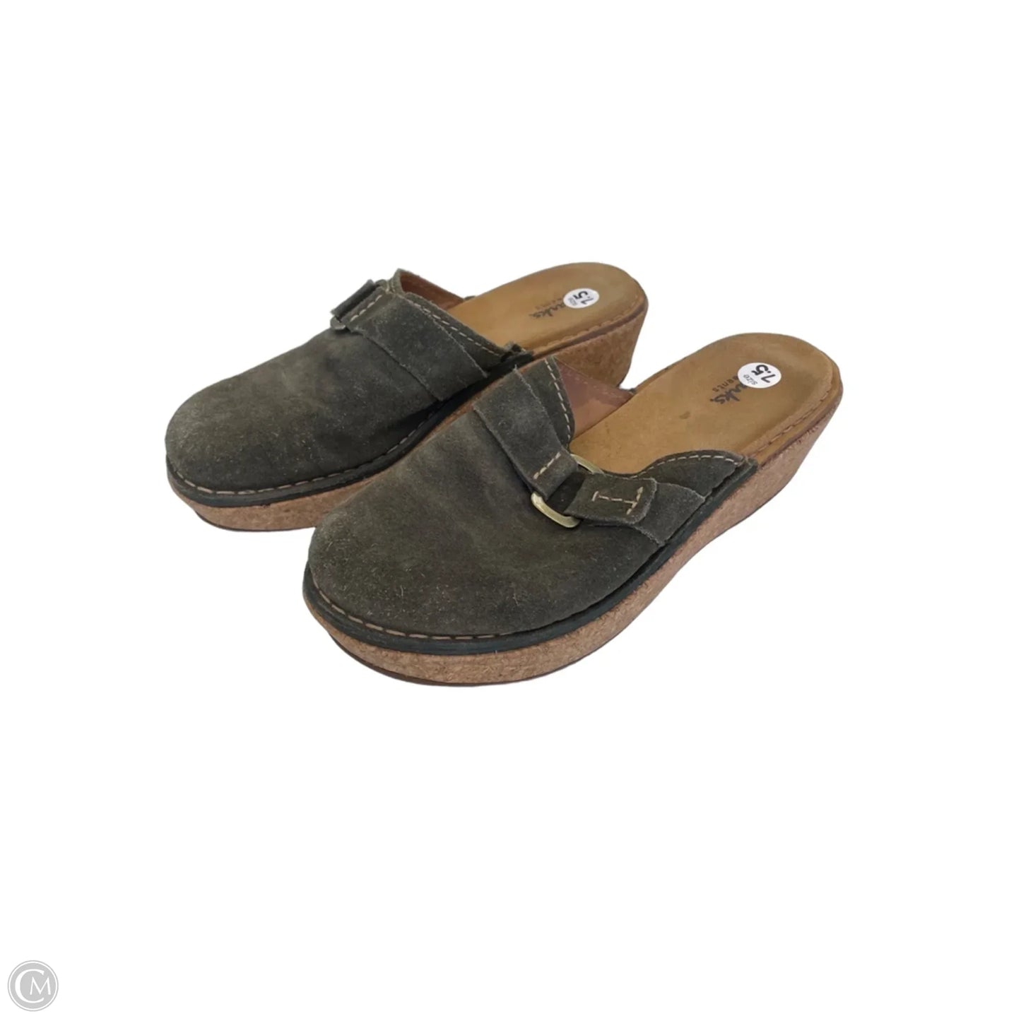 Shoes Flats By Clarks In Green, Size: 7.5