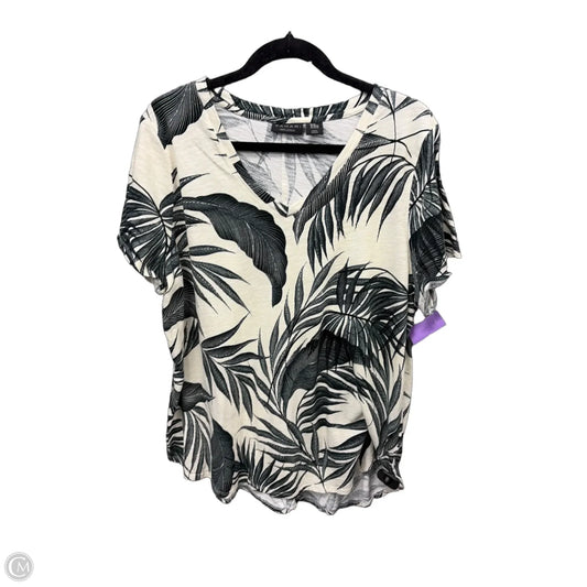 Top Short Sleeve By Tahari In Tropical Print, Size: 2x