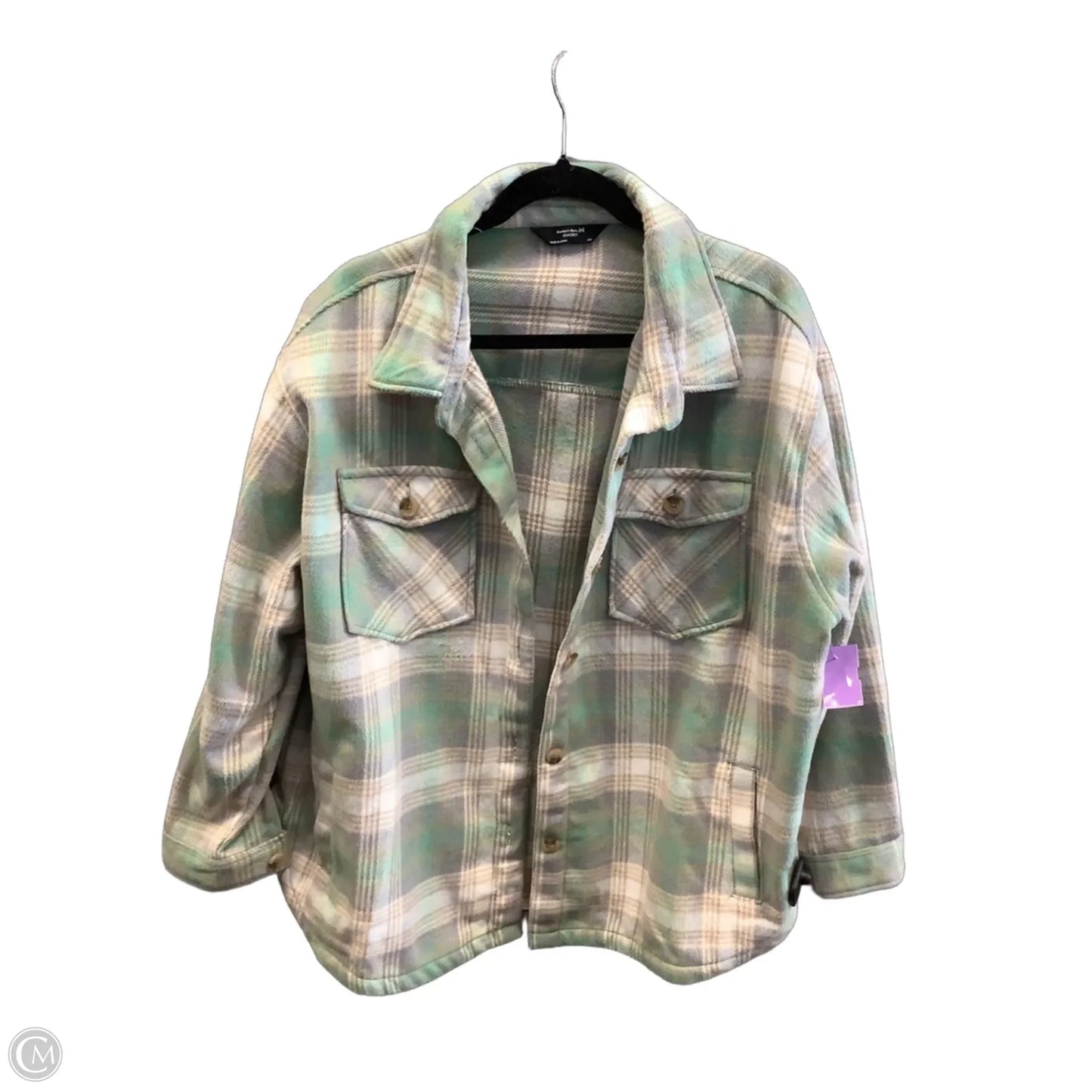 Jacket Shirt By Members Mark In Plaid Pattern, Size: Xxl