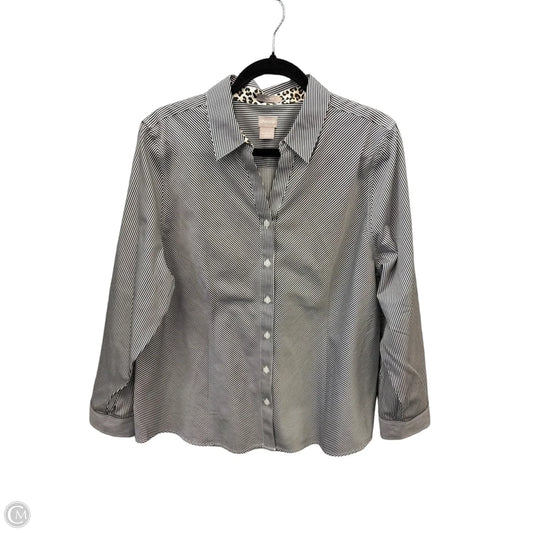 Top Long Sleeve By Chicos In Striped Pattern, Size: Xl