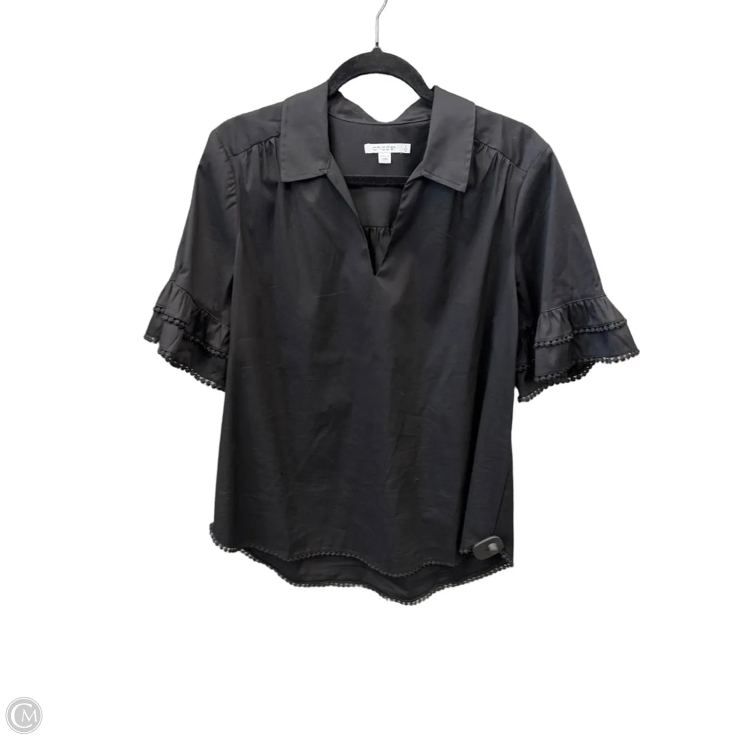 Top Short Sleeve By Chicos In Black, Size: L