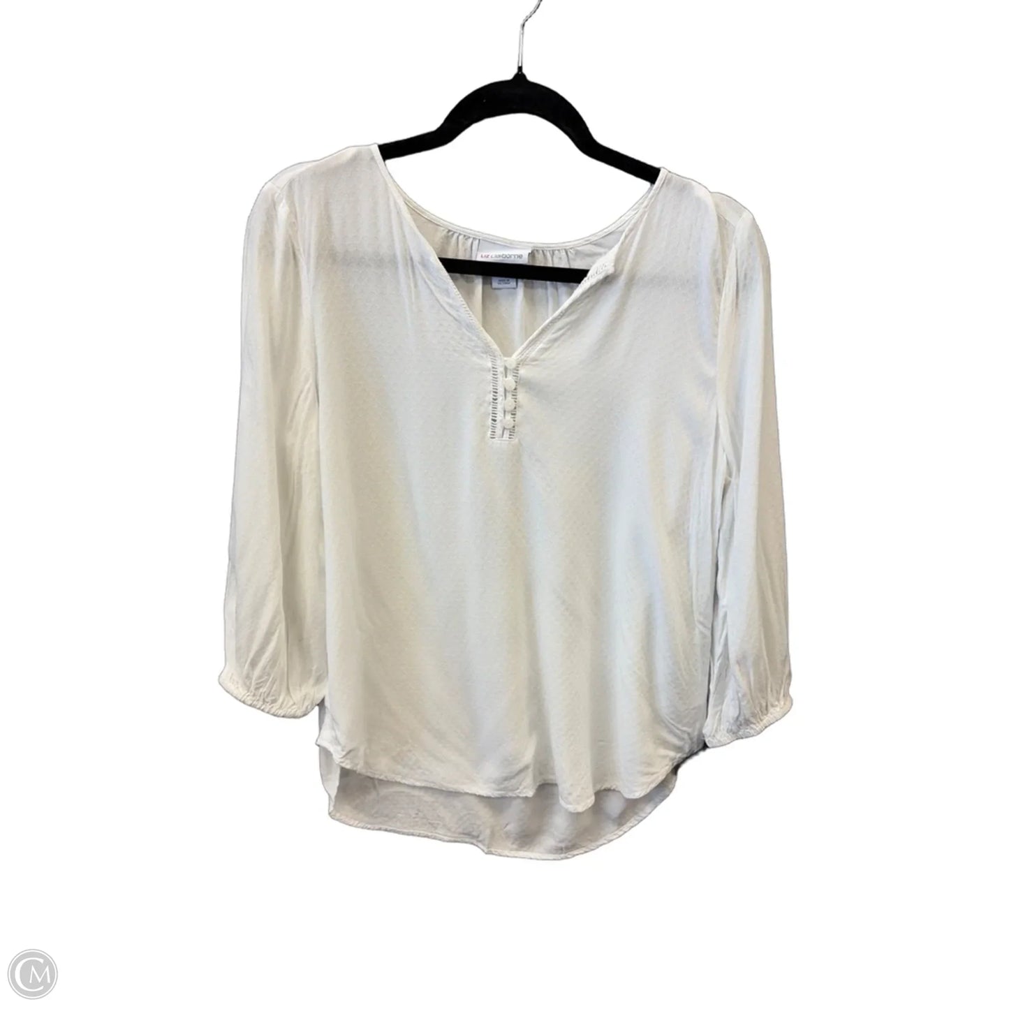 Top 3/4 Sleeve By Liz Claiborne In White, Size: S