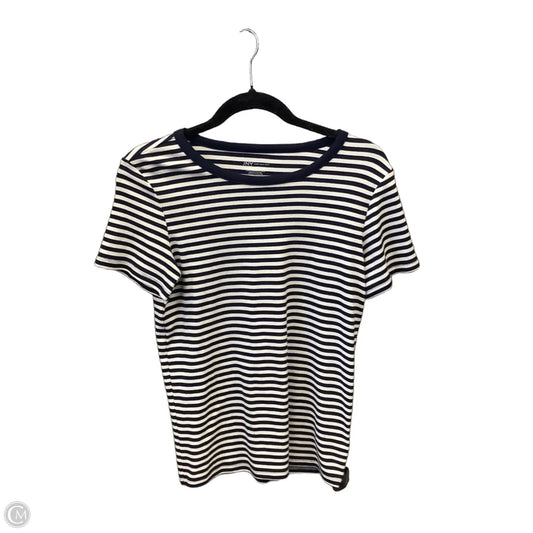 Top Short Sleeve By Jones New York In Striped Pattern, Size: M